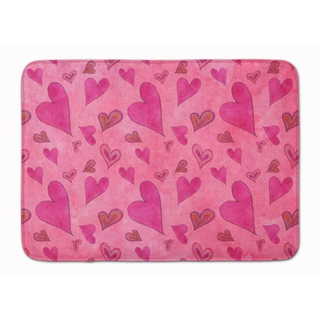 Jensendistributionservices Watercolor Love & Hearts Machine Washable Memory Foam Mat MI2550804